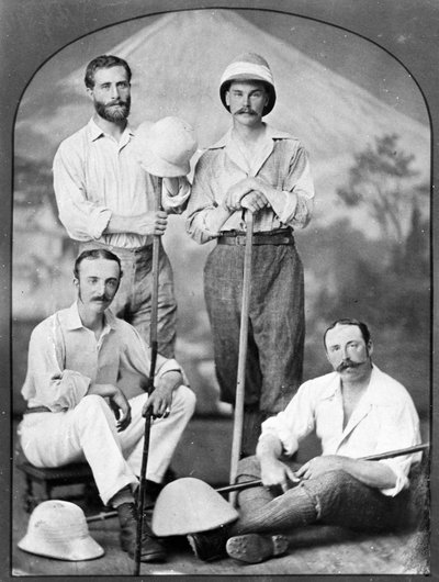 Portrait of Four European Men in Japan by Japanese Photographer